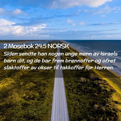 Picture 02 - 2 Mosebok 24:5 NORSK - Siden sendte han nogen unge menn av Israels barn - Bible Verse Picture