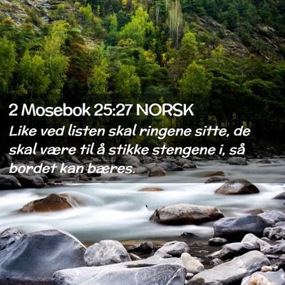 Picture 02 - 2 Mosebok 25:27 NORSK - Like ved listen skal ringene sitte, de skal være - Bible Verse Picture