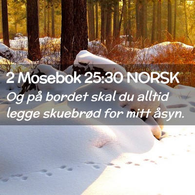 Picture 02 - 2 Mosebok 25:30 NORSK - Og på bordet skal du alltid legge skuebrød for - Bible Verse Picture