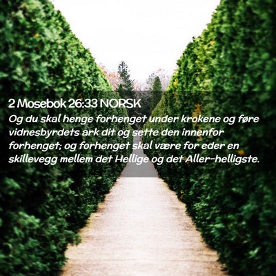 Picture 02 - 2 Mosebok 26:33 NORSK - Og du skal henge forhenget under krokene og føre - Bible Verse Picture