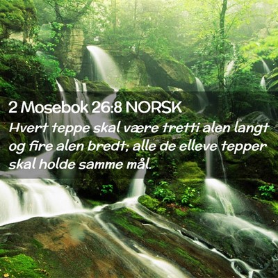 Picture 02 - 2 Mosebok 26:8 NORSK - Hvert teppe skal være tretti alen langt og fire - Bible Verse Picture