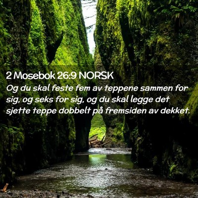 Picture 02 - 2 Mosebok 26:9 NORSK - Og du skal feste fem av teppene sammen for sig, - Bible Verse Picture