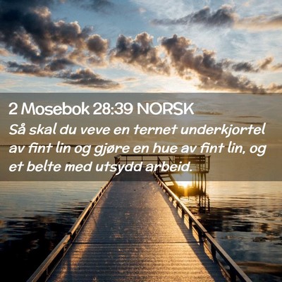 Picture 02 - 2 Mosebok 28:39 NORSK - Så skal du veve en ternet underkjortel av fint - Bible Verse Picture