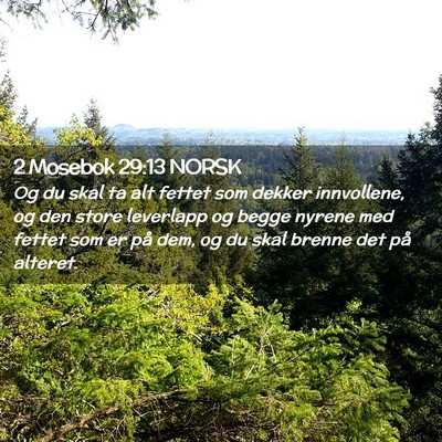 Picture 02 - 2 Mosebok 29:13 NORSK - Og du skal ta alt fettet som dekker innvollene, - Bible Verse Picture