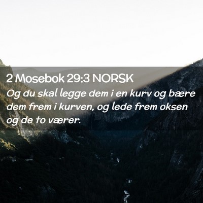 Picture 02 - 2 Mosebok 29:3 NORSK - Og du skal legge dem i en kurv og bære dem frem - Bible Verse Picture