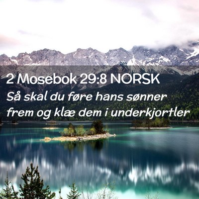 Picture 02 - 2 Mosebok 29:8 NORSK - Så skal du føre hans sønner frem og klæ dem i - Bible Verse Picture