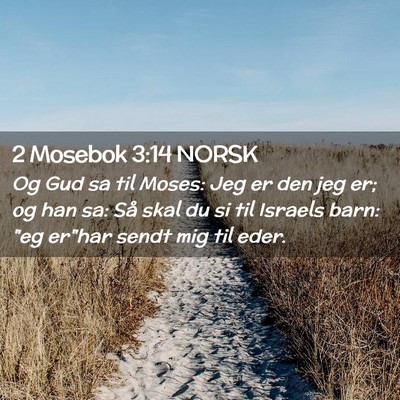 Picture 02 - 2 Mosebok 3:14 NORSK - Og Gud sa til Moses: Jeg er den jeg er; og han - Bible Verse Picture