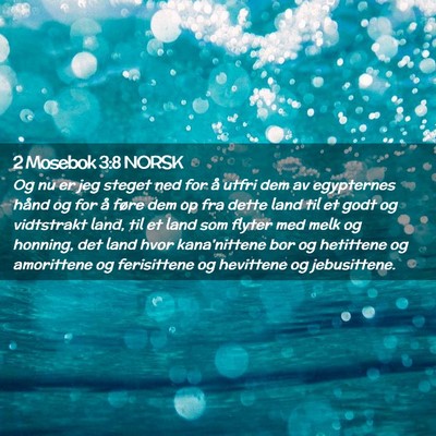 Picture 02 - 2 Mosebok 3:8 NORSK - Og nu er jeg steget ned for å utfri dem av - Bible Verse Picture