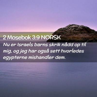 Picture 02 - 2 Mosebok 3:9 NORSK - Nu er Israels barns skrik nådd op til mig, og - Bible Verse Picture