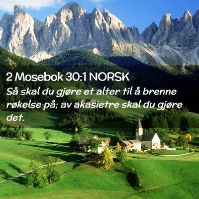 Picture 02 - 2 Mosebok 30:1 NORSK - Så skal du gjøre et alter til å brenne - Bible Verse Picture
