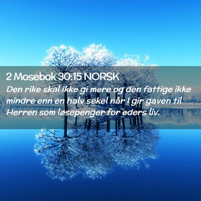 Picture 02 - 2 Mosebok 30:15 NORSK - Den rike skal ikke gi mere og den fattige ikke - Bible Verse Picture