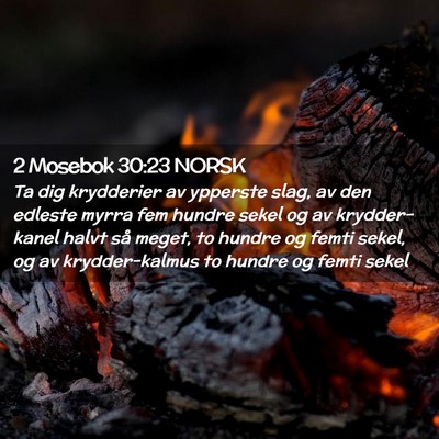 Picture 02 - 2 Mosebok 30:23 NORSK - Ta dig krydderier av ypperste slag, av den - Bible Verse Picture