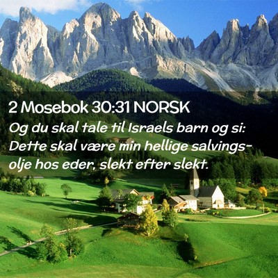 Picture 02 - 2 Mosebok 30:31 NORSK - Og du skal tale til Israels barn og si: Dette - Bible Verse Picture
