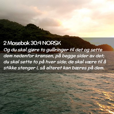 Picture 02 - 2 Mosebok 30:4 NORSK - Og du skal gjøre to gullringer til det og sette - Bible Verse Picture