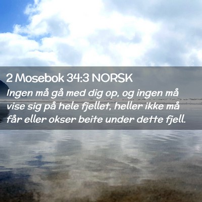 Picture 02 - 2 Mosebok 34:3 NORSK - Ingen må gå med dig op, og ingen må vise sig - Bible Verse Picture