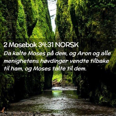 Picture 02 - 2 Mosebok 34:31 NORSK - Da kalte Moses på dem, og Aron og alle - Bible Verse Picture