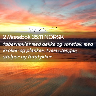 Picture 02 - 2 Mosebok 35:11 NORSK - tabernaklet med dekke og varetak, med kroker og - Bible Verse Picture