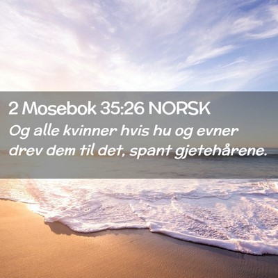 Picture 02 - 2 Mosebok 35:26 NORSK - Og alle kvinner hvis hu og evner drev dem til - Bible Verse Picture