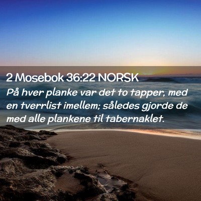 Picture 02 - 2 Mosebok 36:22 NORSK - På hver planke var det to tapper, med en - Bible Verse Picture