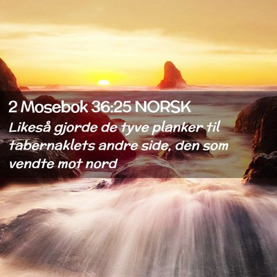 Picture 02 - 2 Mosebok 36:25 NORSK - Likeså gjorde de tyve planker til tabernaklets - Bible Verse Picture