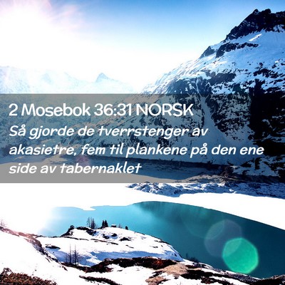Picture 02 - 2 Mosebok 36:31 NORSK - Så gjorde de tverrstenger av akasietre, fem til - Bible Verse Picture