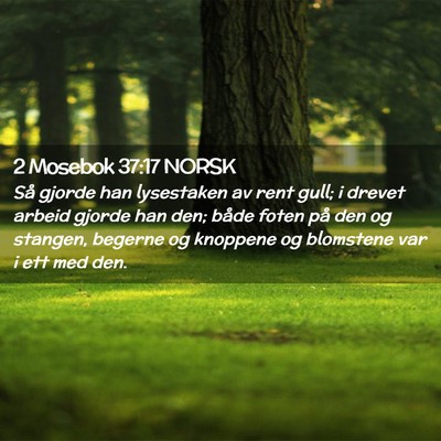 Picture 02 - 2 Mosebok 37:17 NORSK - Så gjorde han lysestaken av rent gull; i drevet - Bible Verse Picture