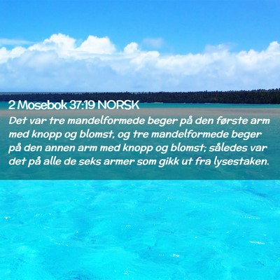 Picture 02 - 2 Mosebok 37:19 NORSK - Det var tre mandelformede beger på den første - Bible Verse Picture