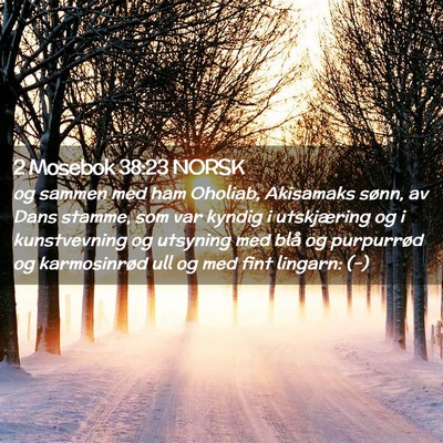 Picture 02 - 2 Mosebok 38:23 NORSK - og sammen med ham Oholiab, Akisamaks sønn, av - Bible Verse Picture