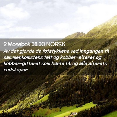 Picture 02 - 2 Mosebok 38:30 NORSK - Av det gjorde de fotstykkene ved inngangen til - Bible Verse Picture