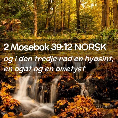 Picture 02 - 2 Mosebok 39:12 NORSK - og i den tredje rad en hyasint, en agat og en - Bible Verse Picture