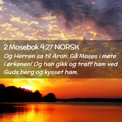 Picture 02 - 2 Mosebok 4:27 NORSK - Og Herren sa til Aron: Gå Moses i møte i - Bible Verse Picture