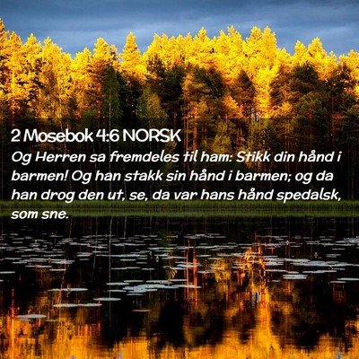 Picture 02 - 2 Mosebok 4:6 NORSK - Og Herren sa fremdeles til ham: Stikk din hånd i - Bible Verse Picture