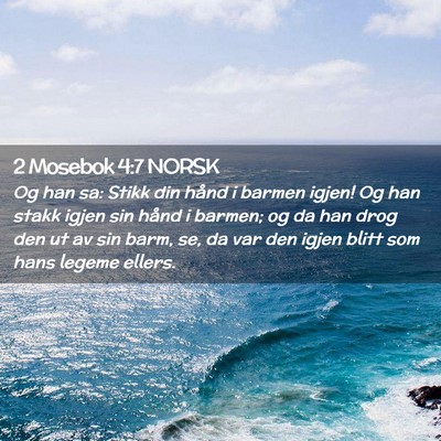 Picture 02 - 2 Mosebok 4:7 NORSK - Og han sa: Stikk din hånd i barmen igjen! Og han - Bible Verse Picture