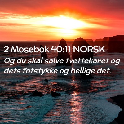 Picture 02 - 2 Mosebok 40:11 NORSK - Og du skal salve tvettekaret og dets fotstykke og - Bible Verse Picture