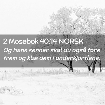Picture 02 - 2 Mosebok 40:14 NORSK - Og hans sønner skal du også føre frem og klæ - Bible Verse Picture