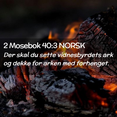 Picture 02 - 2 Mosebok 40:3 NORSK - Der skal du sette vidnesbyrdets ark og dekke for - Bible Verse Picture