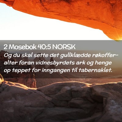 Picture 02 - 2 Mosebok 40:5 NORSK - Og du skal sette det gullklædde røkoffer-alter - Bible Verse Picture
