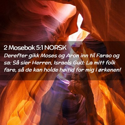 Picture 02 - 2 Mosebok 5:1 NORSK - Derefter gikk Moses og Aron inn til Farao og sa: - Bible Verse Picture