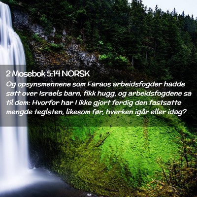 Picture 02 - 2 Mosebok 5:14 NORSK - Og opsynsmennene som Faraos arbeidsfogder hadde - Bible Verse Picture