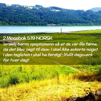 Picture 02 - 2 Mosebok 5:19 NORSK - Israels barns opsynsmenn så at de var ille - Bible Verse Picture