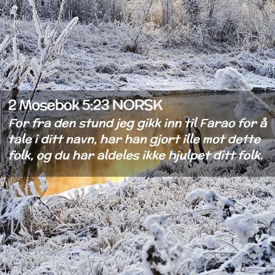 Picture 02 - 2 Mosebok 5:23 NORSK - For fra den stund jeg gikk inn til Farao for å - Bible Verse Picture