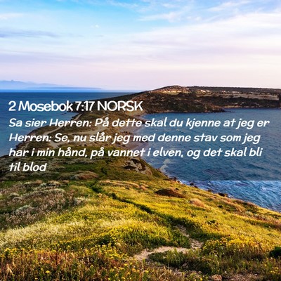 Picture 02 - 2 Mosebok 7:17 NORSK - Sa sier Herren: På dette skal du kjenne at jeg - Bible Verse Picture
