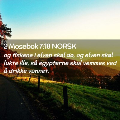 Picture 02 - 2 Mosebok 7:18 NORSK - og fiskene i elven skal dø, og elven skal lukte - Bible Verse Picture