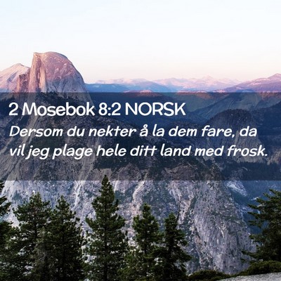 Picture 02 - 2 Mosebok 8:2 NORSK - Dersom du nekter å la dem fare, da vil jeg plage - Bible Verse Picture