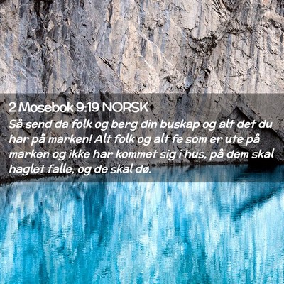 Picture 02 - 2 Mosebok 9:19 NORSK - Så send da folk og berg din buskap og alt det du - Bible Verse Picture