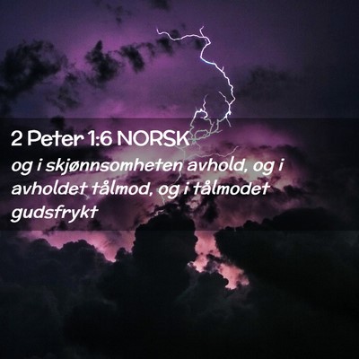 Picture 02 - 2 Peter 1:6 NORSK - og i skjønnsomheten avhold, og i avholdet - Bible Verse Picture