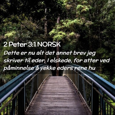Picture 02 - 2 Peter 3:1 NORSK - Dette er nu alt det annet brev jeg skriver til - Bible Verse Picture