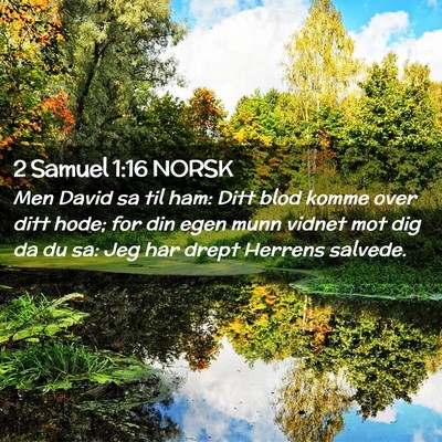 Picture 02 - 2 Samuel 1:16 NORSK - Men David sa til ham: Ditt blod komme over ditt - Bible Verse Picture
