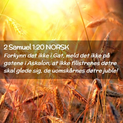Picture 02 - 2 Samuel 1:20 NORSK - Forkynn det ikke i Gat, meld det ikke på gatene - Bible Verse Picture