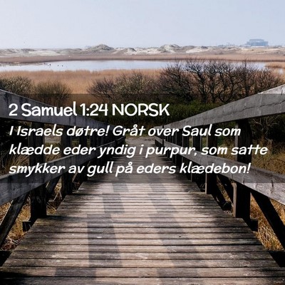 Picture 02 - 2 Samuel 1:24 NORSK - I Israels døtre! Gråt over Saul som klædde - Bible Verse Picture
